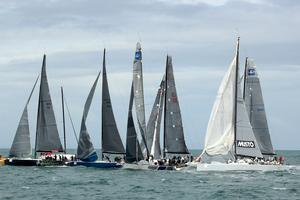 The final race of the series started downwind - TP52 Southern Cross Cup - Round Two photo copyright Teri Dodds http://www.teridodds.com taken at  and featuring the  class