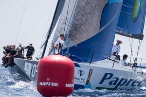 IBIZA, SPAIN - 2 JUL:  Paprec (F) and RÃƒÂ¡n Racing (B) in action during day one of Royal Cup at Marina Ibiza on July 02nd 2013 in Ibiza, Spain. Photo by Xaume Olleros / 52 Super Series photo copyright Xaume Olleros / 52 Super Series taken at  and featuring the  class