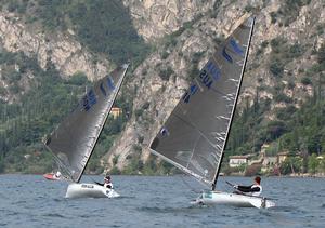 2013 Finn Silver Cup - Lilley chases Pedersen in race 2 photo copyright Finn Class http://www.finnclass.org taken at  and featuring the  class