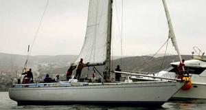 2013 Newport to Ensenada Yacht Race - Max Phelps' Windswept was just happy to finish after ``it took us 4 hours to sail the last 2 miles`` photo copyright Rich Roberts http://www.UnderTheSunPhotos.com taken at  and featuring the  class