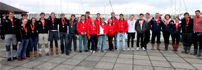 BUCS Medallists: 2nd Cambridge Blue, Champions Southampton Red, 3rd Portsmouth Black - British University Yachting Championships 2013 © Tony Mapplebeck