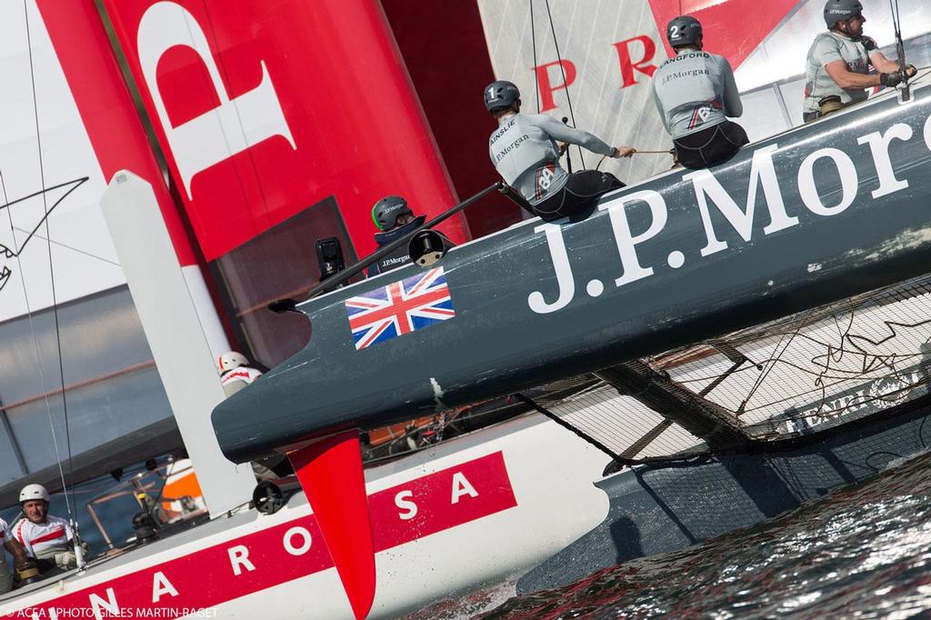 18/04/2013 - Napoli (ITA) - America's Cup World Series Naples 2013 - Race Day One, Luna Rossa and Team BAR photo copyright ACEA - Photo Gilles Martin-Raget http://photo.americascup.com/ taken at  and featuring the  class