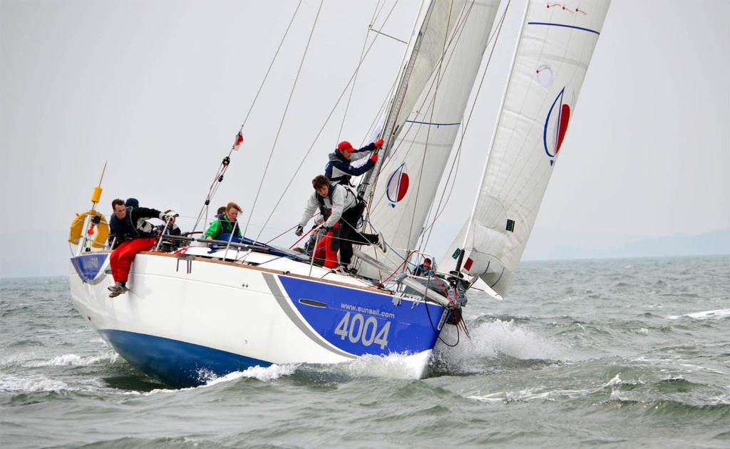 Southampton Solent Red in action, with Alice Courage at the helm    © Sean Clarkson - British University Yachting Championships 2013 photo copyright Sean Clarkson taken at  and featuring the  class