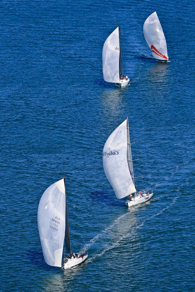 Ichi Ban leading in Performance Racing, 2013 Sail Port Stephens day 6 racing.  Sail Port Stephens is hosted by Corlette Point Sailing Club. photo copyright Craig Greenhill Saltwater Images - SailPortStephens http://www.saltwaterimages.com.au taken at  and featuring the  class
