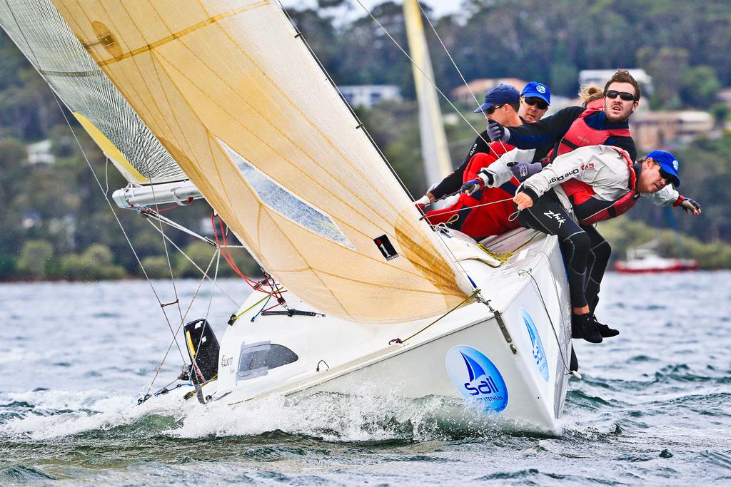 IN SPADES, Elliot 7 Australian Championships, 2013 Sail Port Stephens day 4 racing.  Sail Port Stephens is hosted by Corlette Point Sailing Club. photo copyright Craig Greenhill Saltwater Images - SailPortStephens http://www.saltwaterimages.com.au taken at  and featuring the  class