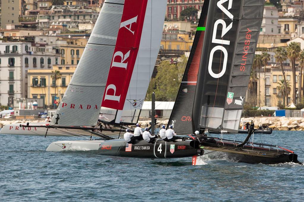 America’s Cup World Series Naples 2013 - Final Race Day Luna Rossa and Oracle Team USA Slingsby © ACEA - Photo Gilles Martin-Raget http://photo.americascup.com/