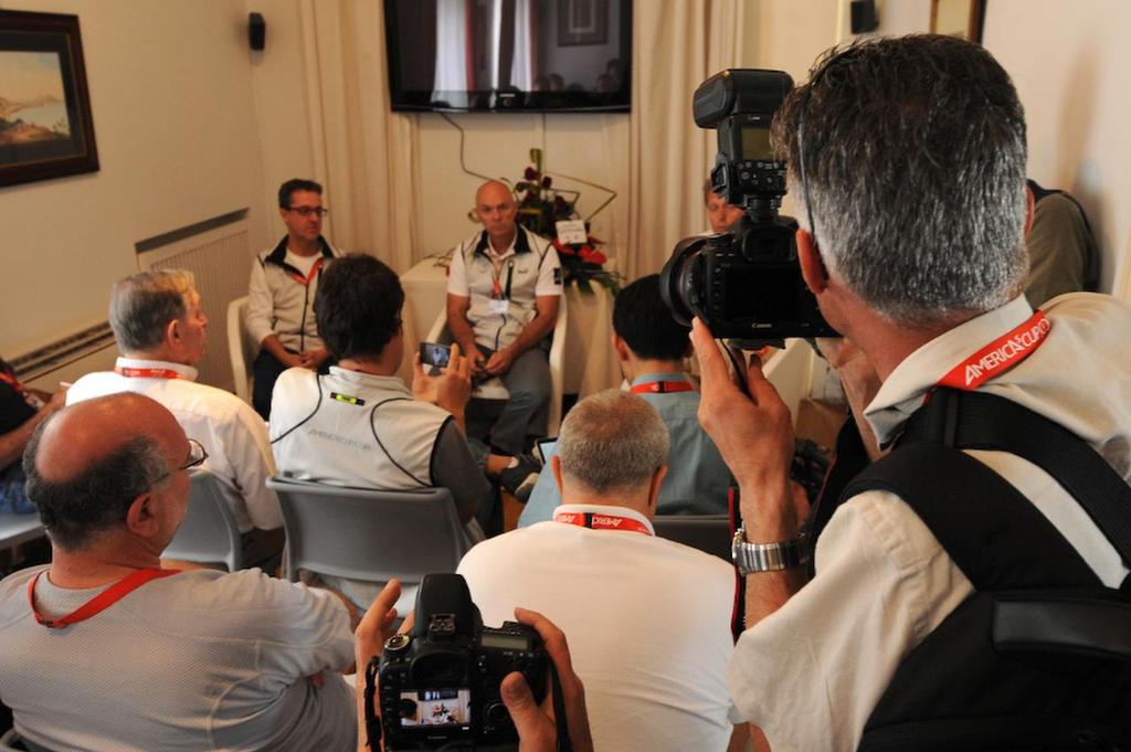 America's Cup media for the ACWS in Naples Italy interviewed Stephen Barclay, CEO and America's Cup Events Athority on April 20, 2013 before the start of the third day of racing. photo copyright  SW taken at  and featuring the  class