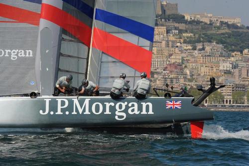 J.P. Morgan Bar works hard and gets 6th in the first Fleet Race of the day at the ACWS in Naples Italy. ©  SW