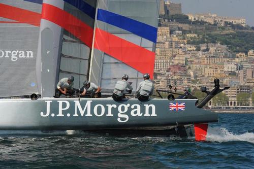 J.P. Morgan Bar works hard and gets 6th in the first Fleet Race of the day at the ACWS in Naples Italy. ©  SW