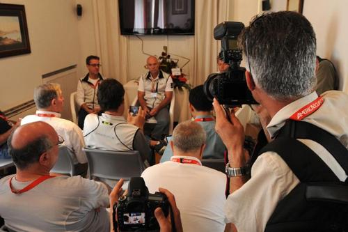 America’s Cup media for the ACWS in Naples Italy interviewed Stephen Barclay, CEO and America’s Cup Events Athority on April 20, 2013 before the start of the third day of racing.  ©  SW