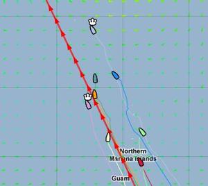Escapade in the lead. Yellowbrick Tracker - 2013 Melbourne Osaka Double Handed Yacht Race photo copyright Yellowbrick Tracker taken at  and featuring the  class