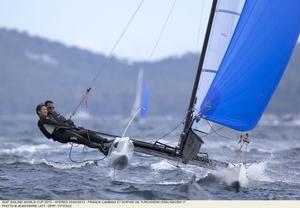 Franck Cammas and  SophieTurckheim, Nacra 17 - 2013 ISAF Sailing World Cup Hyeres photo copyright  Jean-Marie Liot /DPPI/FFV taken at  and featuring the  class