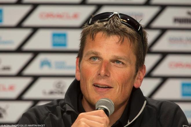Dean Barker at the Louis Vuitton Cup - End of Round Robin press conference  © ACEA - Photo Gilles Martin-Raget http://photo.americascup.com/
