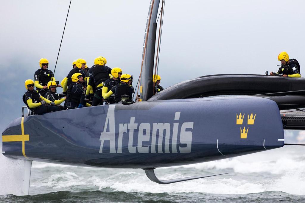 Day two practice Artemis Racing. 24th of July, 2013, Alameda, USA - 2013 America's Cup photo copyright Sander van der Borch / Artemis Racing http://www.sandervanderborch.com taken at  and featuring the  class