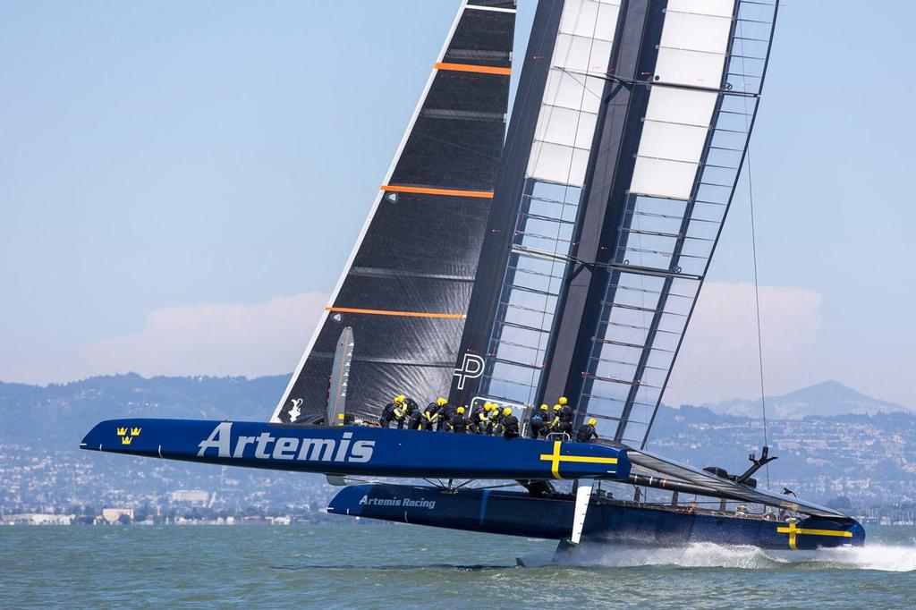 Day two practice Artemis Racing. 24th of July, 2013, Alameda, USA - 2013 America's Cup photo copyright Sander van der Borch / Artemis Racing http://www.sandervanderborch.com taken at  and featuring the  class