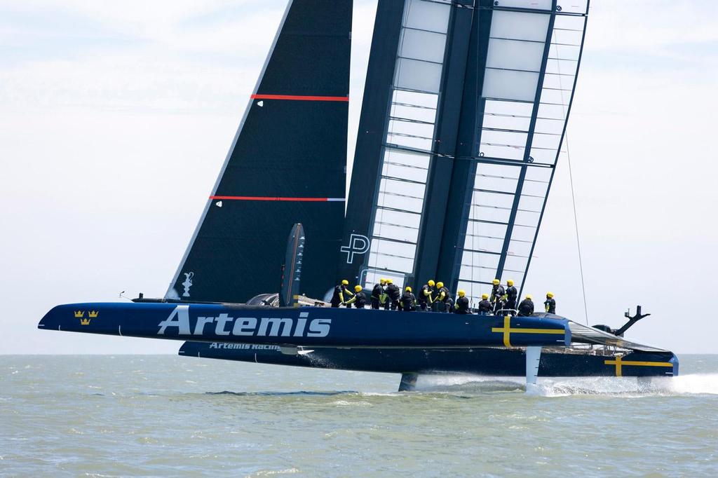 Day two practice Artemis Racing. 24th of July, 2013, Alameda, USA - 2013 America's Cup photo copyright Sander van der Borch / Artemis Racing http://www.sandervanderborch.com taken at  and featuring the  class