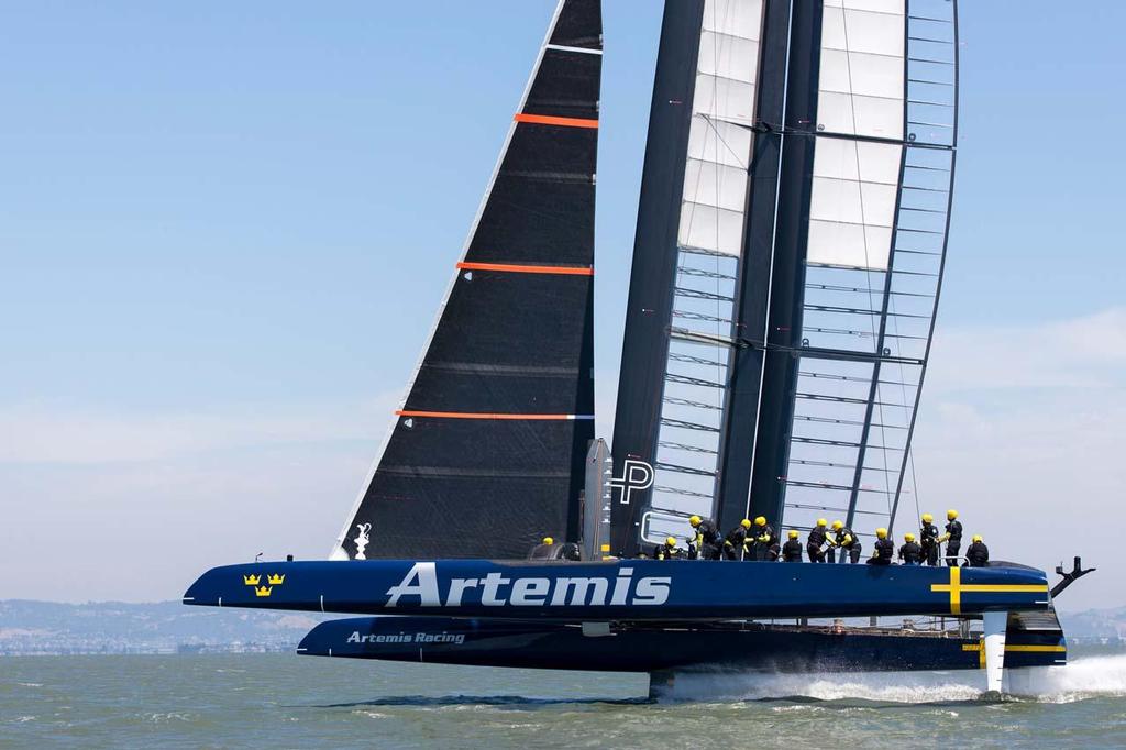 Day two practice Artemis Racing. 24th of July, 2013, Alameda, USA - 2013 America's Cup photo copyright Sander van der Borch / Artemis Racing http://www.sandervanderborch.com taken at  and featuring the  class