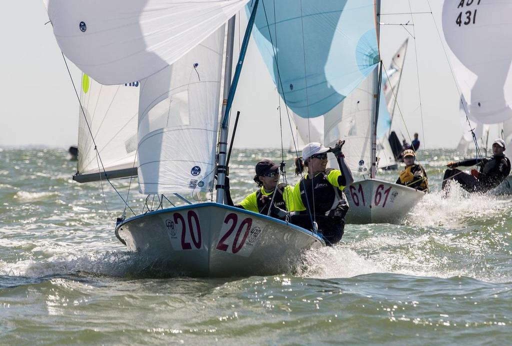 Jo Aleh and Polly Powrie win the Championnat du Monde 2013 de 470 a  La Rochelle © 470 Internationale http://www.470.org