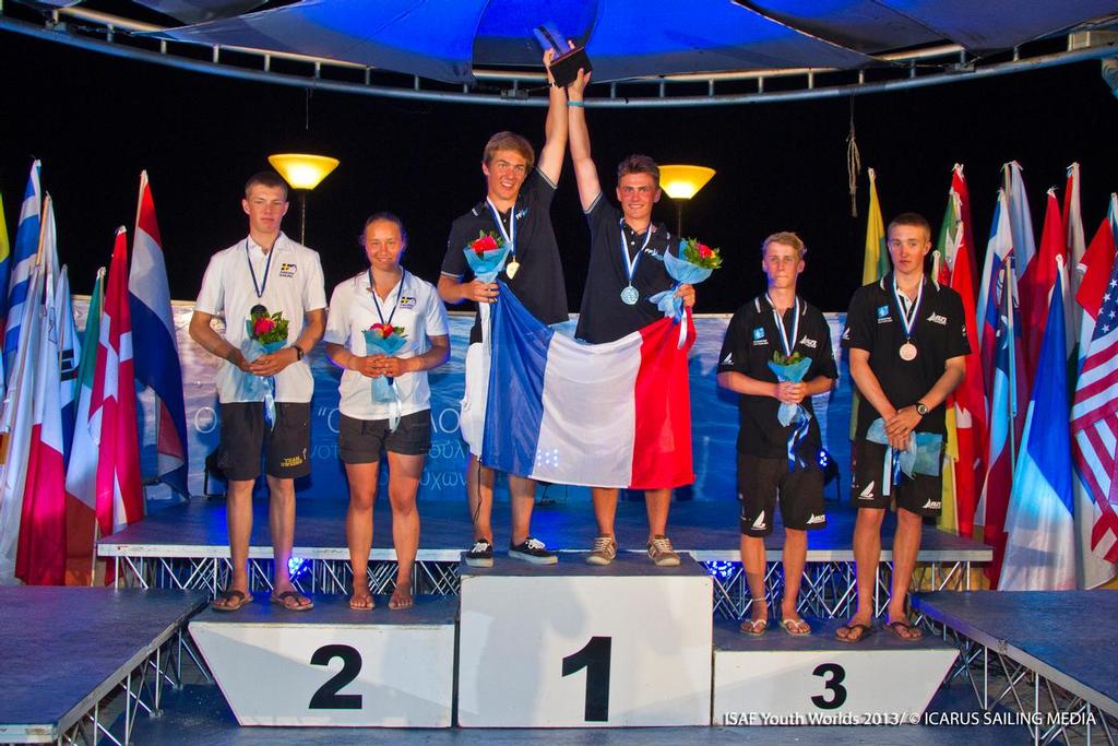  Markus Somerville and Jack Simpson (Wakatere Boating Club) – 29er winners of the Bronze medal in the 29er event © ISAF Youth Worlds http://www.isafyouthworlds.com