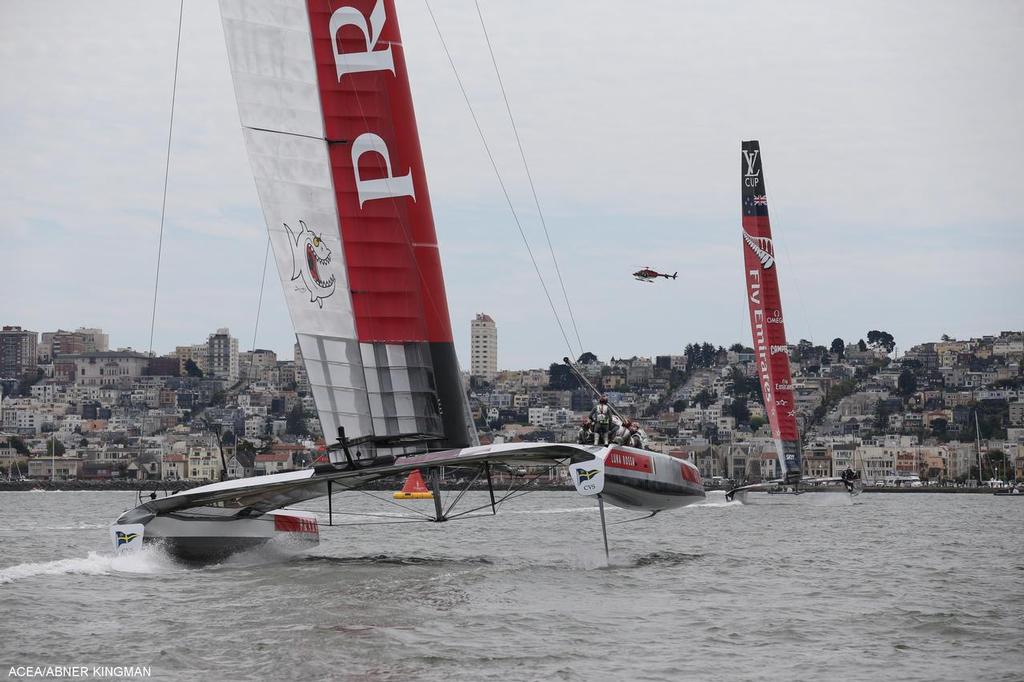 23/07/2013, San Francisco (CA), 34th America's Cup, Louis Vuitton Cup - Race Day 10 - Emirates Team New Zealand vs Luna Rossa photo copyright ACEA / Photo Abner Kingman http://photo.americascup.com taken at  and featuring the  class