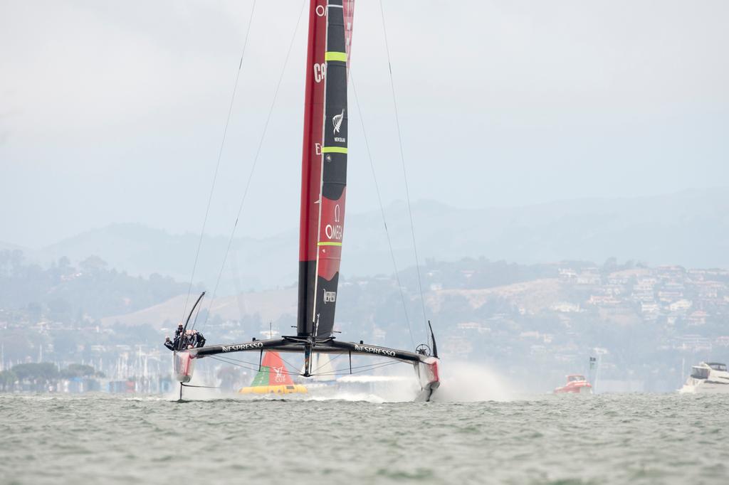 Emirates Team New Zealand start their round robin 2 match of the Louis Vuitton Cup against Artemis Racing. 14/7/2013 photo copyright Chris Cameron/ETNZ http://www.chriscameron.co.nz taken at  and featuring the  class