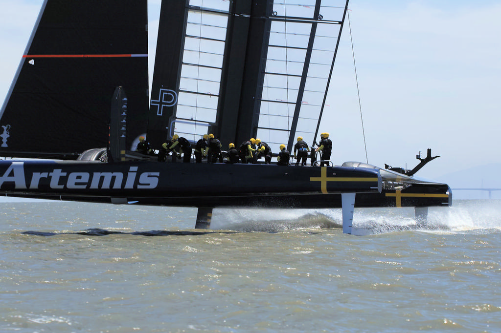 Artemis' AC45 foiling practice last week seems to have paid-off on the AC72 - America's Cup © Chuck Lantz http://www.ChuckLantz.com