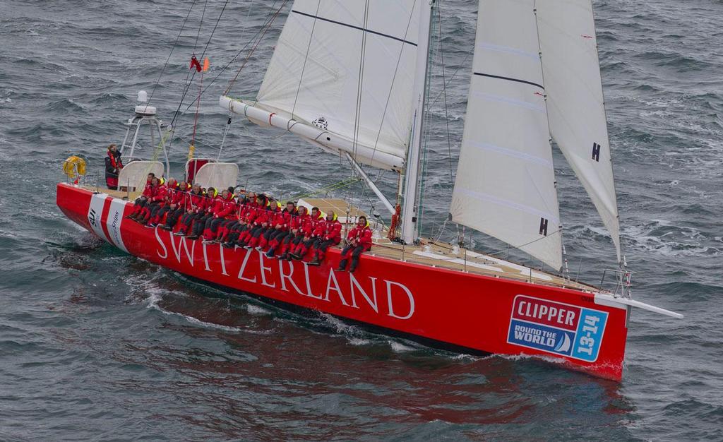 Clipper Round the World Yacht Race 13-14 - Switzeralnd photo shoot off of St. Katherines Point, Isle of Wight © onEdition http://www.onEdition.com