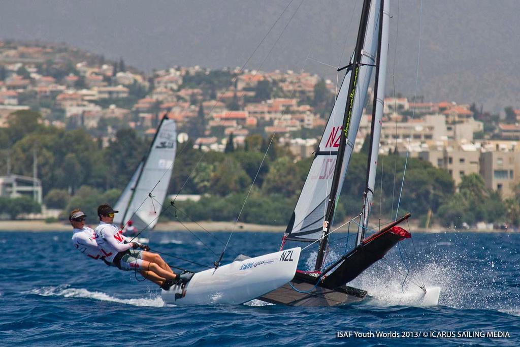 Day 3 SL16 NZL Isaac McHardie, Micah Wilkinson - 2013 ISAF Youth World Sailing Championships photo copyright  Icarus / ISAF Youth Worlds http://www.isafyouthworlds.com/ taken at  and featuring the  class