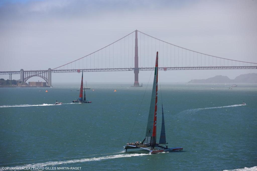 Emirates Team NZ and Luna Rossa - Louis Vuitton Cup, Round Robin, Race Day 4, Luna Rossa vs ETNZ photo copyright ACEA - Photo Gilles Martin-Raget http://photo.americascup.com/ taken at  and featuring the  class