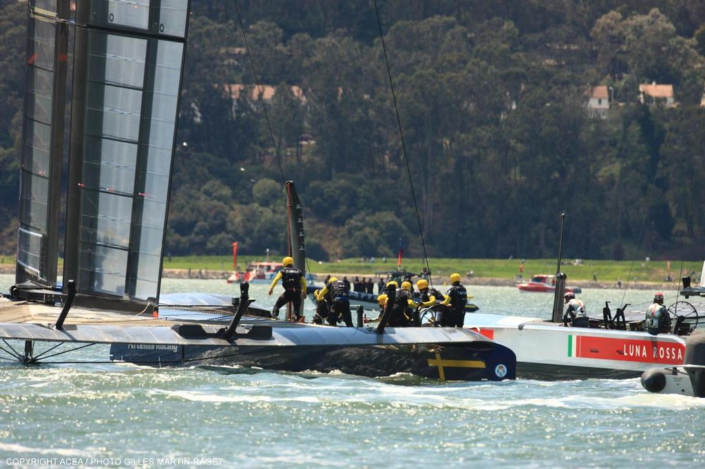 10/08/2013, San Francisco (CA), 34th America's Cup, Louis Vuitton Cup, Semi-Finals Race 4; Artemis Racing vs. Luna Rossa Challenge photo copyright ACEA - Photo Gilles Martin-Raget http://photo.americascup.com/ taken at  and featuring the  class