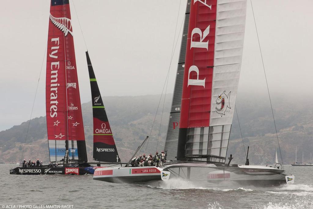 21/07/2013 - San Francisco (USA,CA) - 34th America's Cup - Louis Vuitton Cup - Round Robin - Luna Rossa vs Emirates Team New Zealand photo copyright ACEA - Photo Gilles Martin-Raget http://photo.americascup.com/ taken at  and featuring the  class