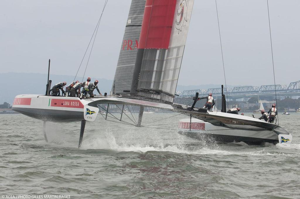 21/07/2013 - San Francisco (USA,CA) - 34th America's Cup - Louis Vuitton Cup - Round Robin - Luna Rossa vs Emirates Team New Zealand photo copyright ACEA - Photo Gilles Martin-Raget http://photo.americascup.com/ taken at  and featuring the  class