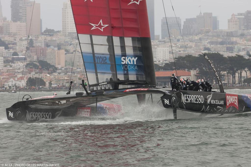 21/07/2013 - San Francisco (USA,CA) - 34th America's Cup - Louis Vuitton Cup - Round Robin - Luna Rossa vs Emirates Team New Zealand photo copyright ACEA - Photo Gilles Martin-Raget http://photo.americascup.com/ taken at  and featuring the  class