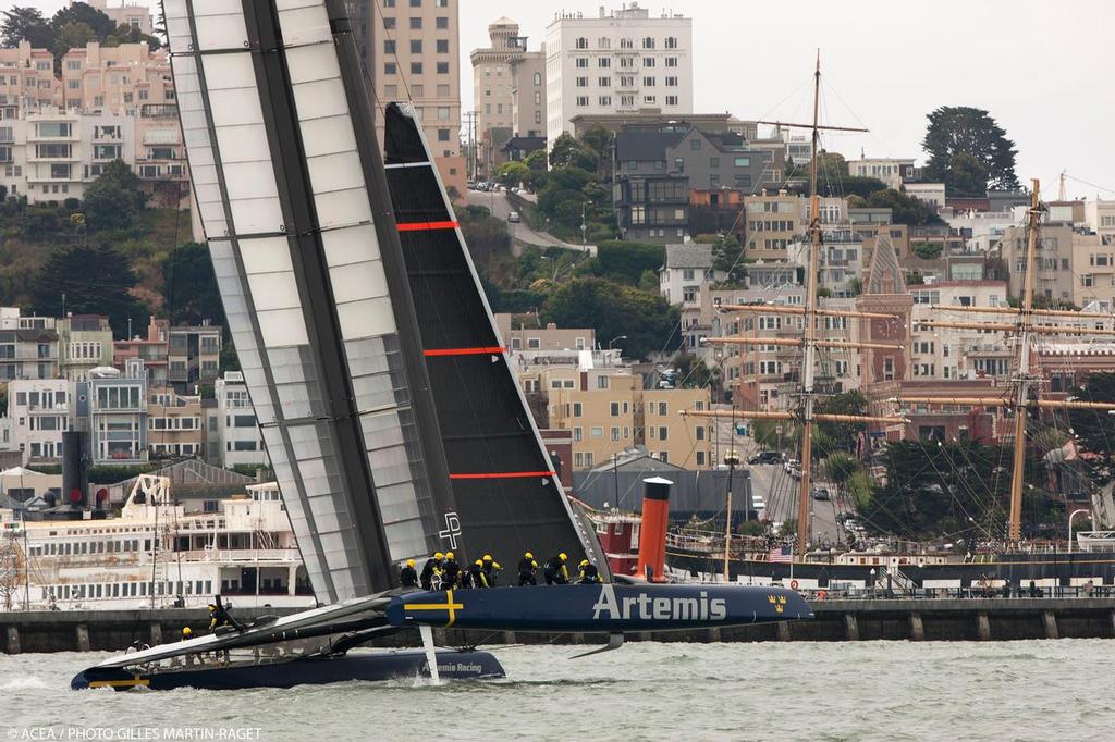 23/07/2013 - San Francisco (USA,CA) - 34th America's Cup - Artemis Racing ``Big Blue``, trial day #2 photo copyright ACEA - Photo Gilles Martin-Raget http://photo.americascup.com/ taken at  and featuring the  class