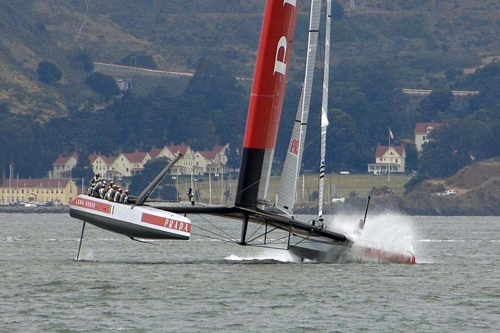 JN 2013-07-23 Frame04 - - Louis Vuitton Cup, Round Robin 4, Race 1, July 23, 2013 photo copyright John Navas  taken at  and featuring the  class
