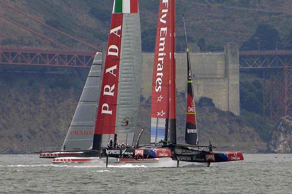 JN 2013-07-23 Frame14 - - Louis Vuitton Cup, Round Robin 4, Race 1, July 23, 2013 photo copyright John Navas  taken at  and featuring the  class