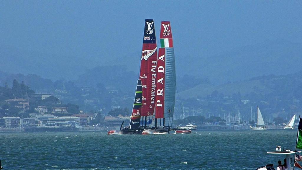 Emirates Team NZ - 2013 Louis Vuitton Cup, Round Robin 2, Race 1 photo copyright John Navas  taken at  and featuring the  class