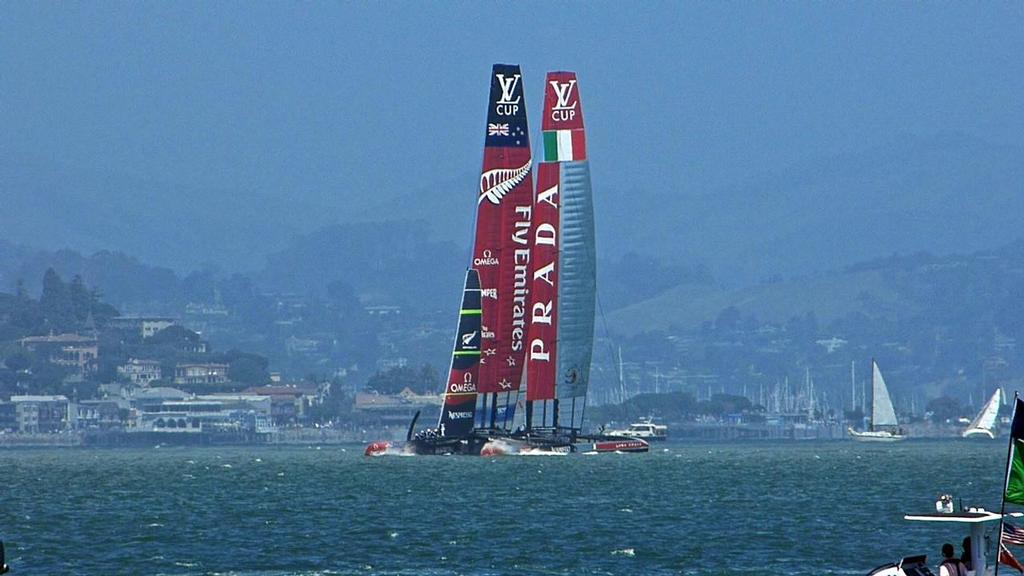 Emirates Team NZ - 2013 Louis Vuitton Cup, Round Robin 2, Race 1 photo copyright John Navas  taken at  and featuring the  class