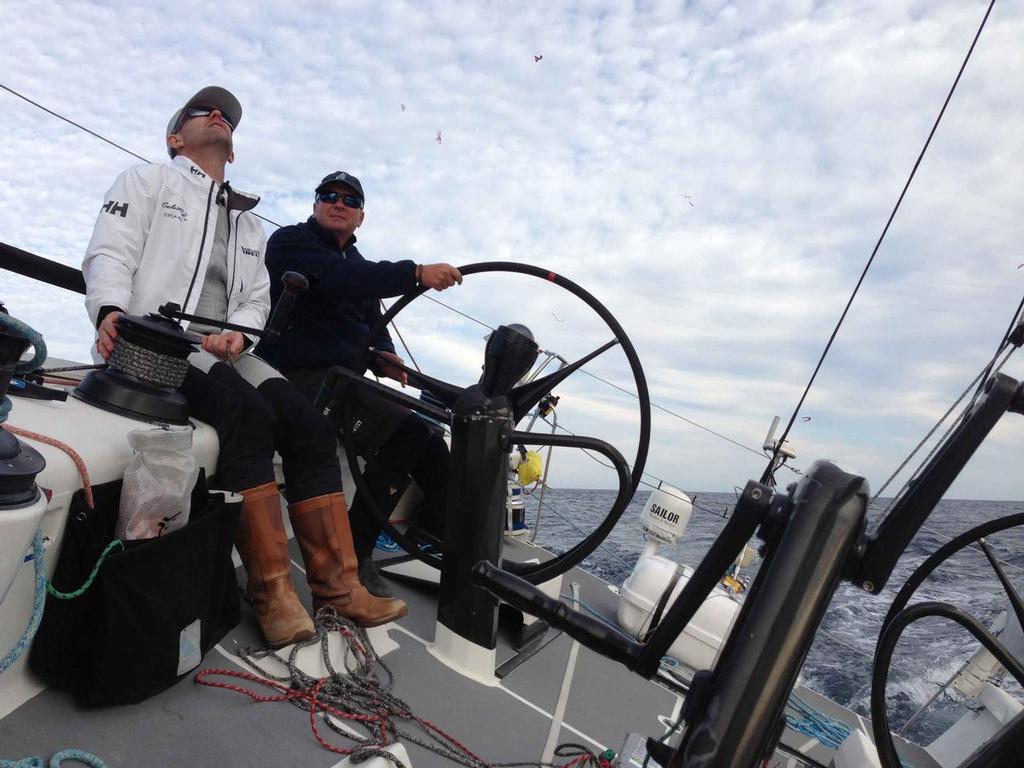 Steve  Macca  McConaghy at the helm of Celestial as the north-easterly breeze kicks in at the 2013 Sydney Gold Coast Yacht Race photo copyright Sam Haynes, Celestial taken at  and featuring the  class