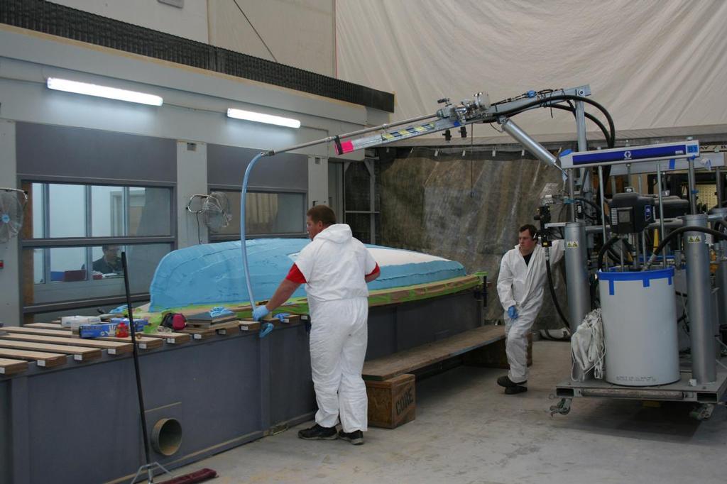 470 Mould - Epoxy paste being applied to plug prior to machining - Mackay Boats<br />
<br />
 © Mackay Boats http://www.mackayboats.com