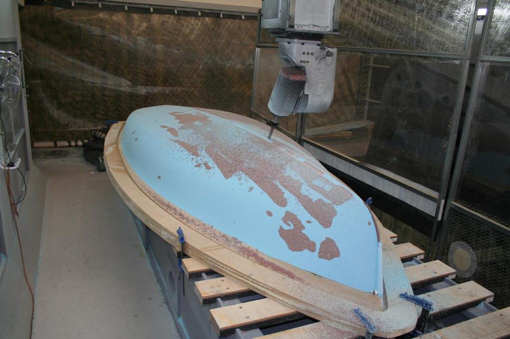 Machining hull plug - Mackay Boats © Mackay Boats http://www.mackayboats.com