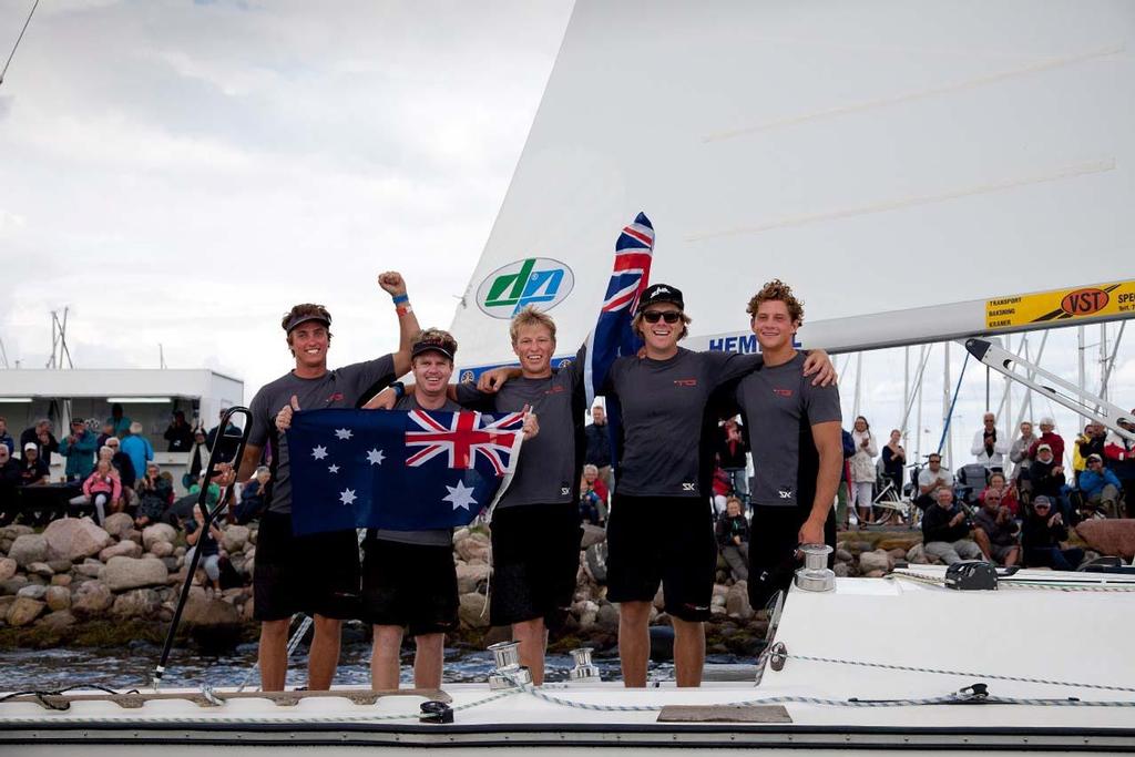 ISAF Nations Cup 2013 - David Gilmour, the 22-year-old skipper, and his crew: Ed Powys, tactician; Luke Payne, pit, Pete Nicholas and Alistair Marchesi, bow photo copyright Jess Anderson http://www.m-r-d.dk taken at  and featuring the  class