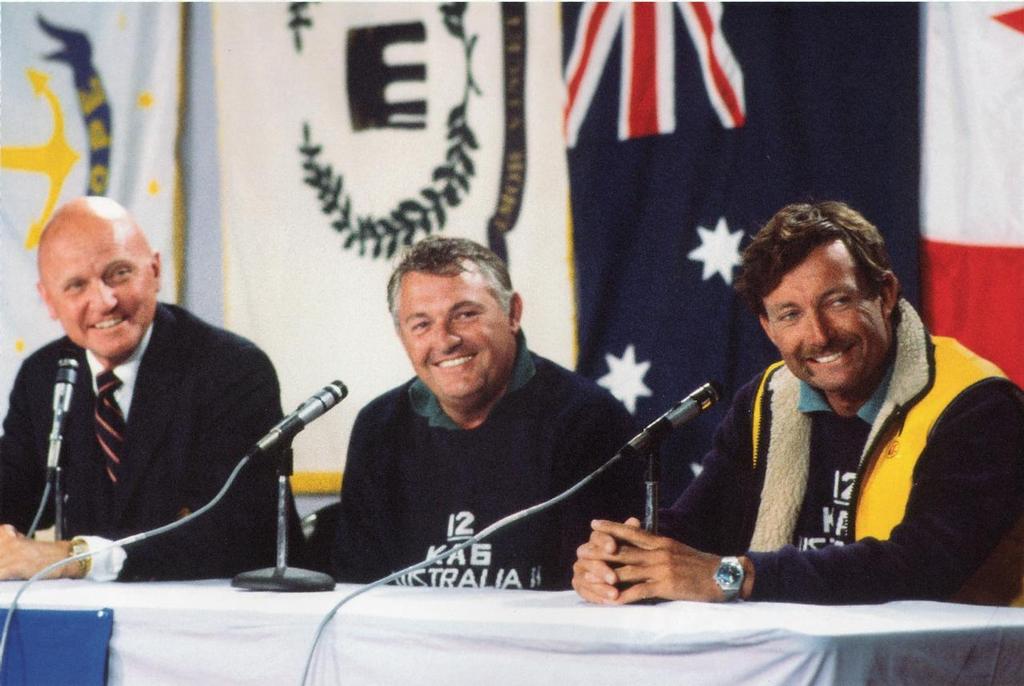 In previous Cups the team members could speak their minds without the threat of retribution and substantial fines - a relaxed Alan Bond at the media Conference after Australia II’s loss in Race 1 © Paul Darling Photography Maritime Productions www.sail-world.com/nz