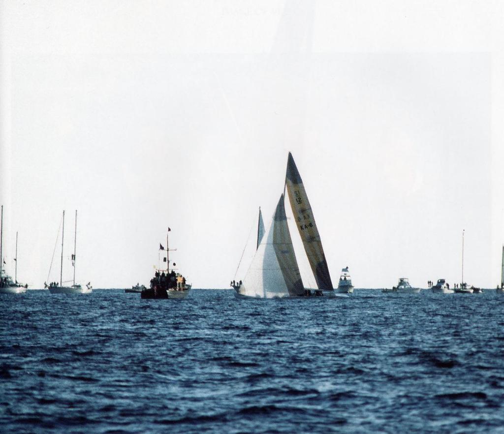 Australia II crosses the finish line - Maritime Productions Collection © Paul Darling Photography Maritime Productions www.sail-world.com/nz