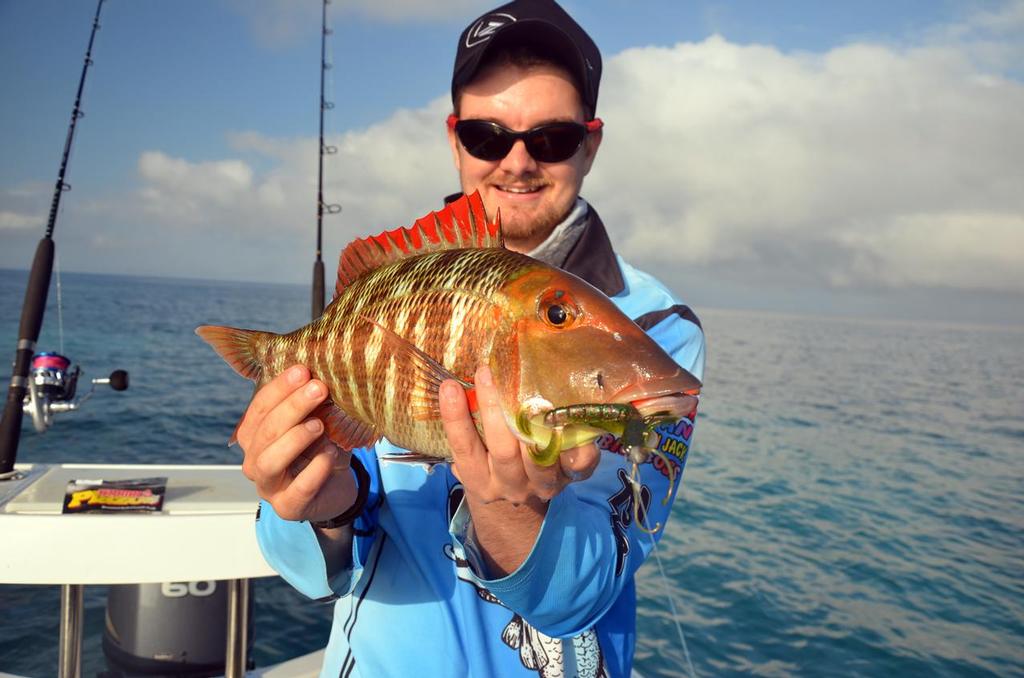 Lee Brake with a nice redthroat taken on an Atomic Prong. © Lee Brake