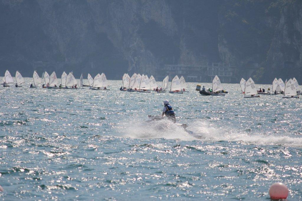 Police patrol - NZ Optimist Team Day 4 2013 World Championships photo copyright NZ Optimist Team taken at  and featuring the  class