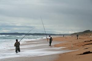 When the salmon are on at Williamsons beach it can be standing room only. photo copyright Jarrod Day taken at  and featuring the  class