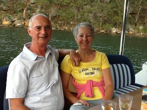 Richard and Annette Barnes relax on board their Belize 54 Sedan 'Annie photo copyright Stephen Milne taken at  and featuring the  class