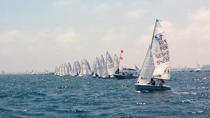 Start Open yellow flight, race 2, 420 Worlds Day 3 420 Worlds, 2013 photo copyright Rob Burn taken at  and featuring the  class