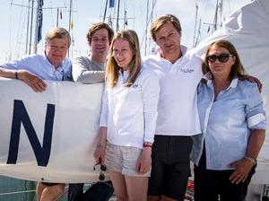 The Baum Family Onboard Elan sit on top of Class B - 2013 Gazprom Swan European Regatta photo copyright Kurt Arrigo/ Nautor's Swan taken at  and featuring the  class